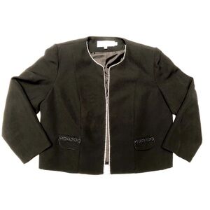 VTG HOWARD WOLF SHRUG BOLERO  Black Jacket USA Rhinestones Bling Glam Evening 12